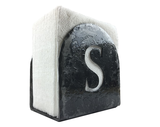 Forged Iron Napkin Holder with Monogram - Round Top