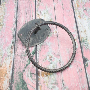 Hand Forged Rebar Towel Ring image 5