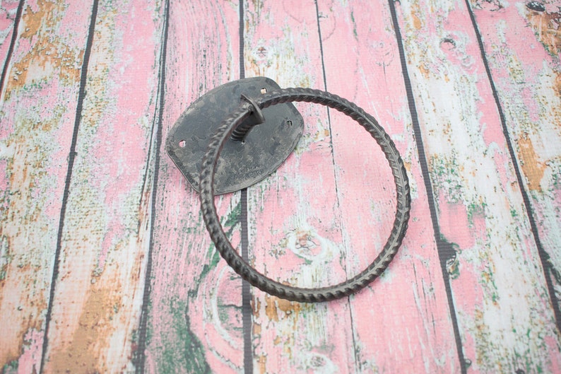 Hand Forged Rebar Towel Ring image 5