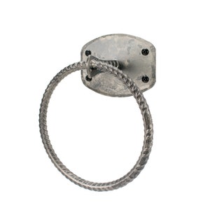 Hand Forged Rebar Towel Ring image 3