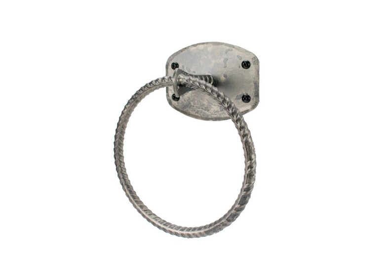 Hand Forged Rebar Towel Ring image 3