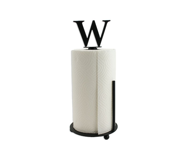 Metal Monogram Paper Towel Holder - Farmhouse Kitchen Decor - Metal Paper Towel Holder - Kitchen Decor - Standing Paper Towel Holder