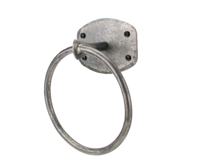 Hand Forged Round Bar Towel Ring