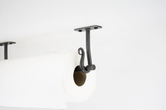 Paper Towel Holder with Curled Ends - Farmhouse Kitchen to Industrial Kitchen - Under Cabinet Mount - Multiple Finishes - Farm House Decor