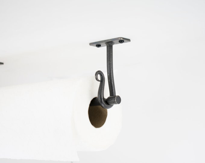 Paper Towel Holder with Curled Ends - Farmhouse Kitchen to Industrial Kitchen - Under Cabinet Mount - Multiple Finishes - Farm House Decor