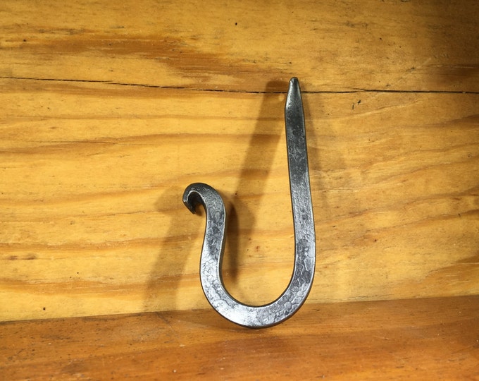 Metal Wall Hook for Entryway, Kitchen, Bedroom, or Bathroom - Handmade from American Steel - Coat Hook - Farmhouse Hook - Blacksmith Made