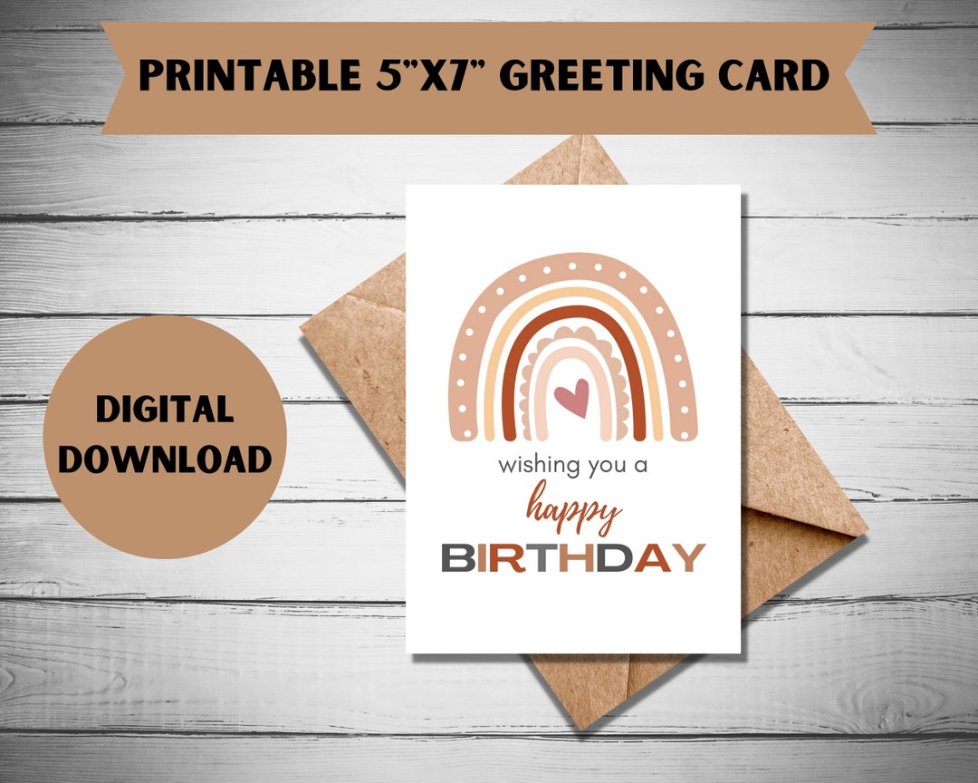 Printable Birthday Greeting Card Happy Birthday Digital PDF Gift Mom ...
