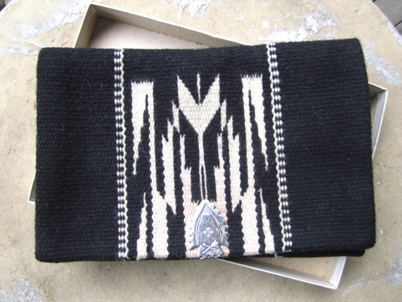 Vintage Black and White Chimayo Clutch, Vintage C… - image 1