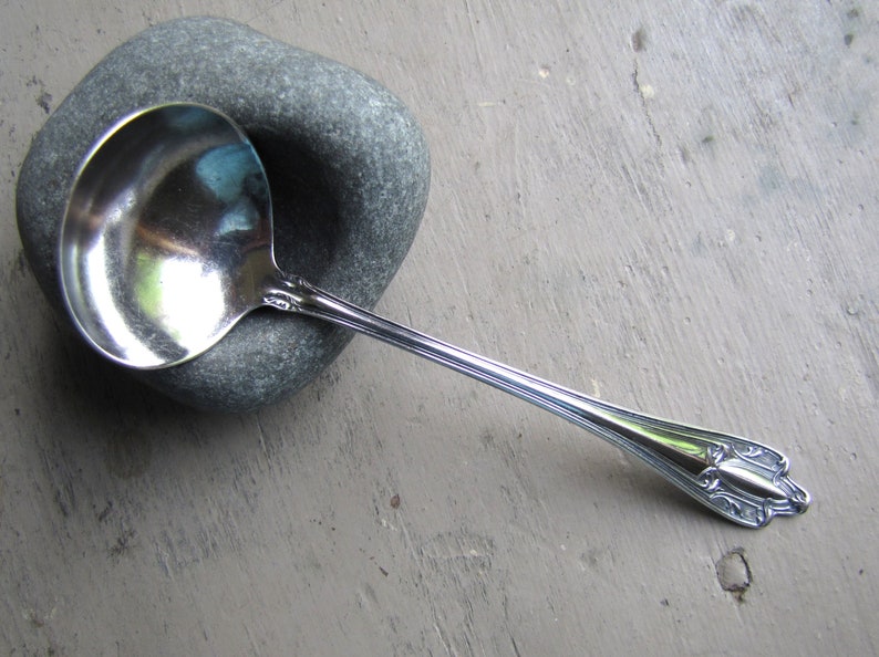 1910 Silver Plate Ladle Small Sauce Ladle Antique Silver plate,Adonis Gravy Ladle Nydia Pattern Adonis Nydia by Williams Brothers