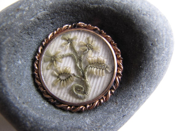 Unusual Mourning Brooch, Hair Jewelry, Mourning Ha