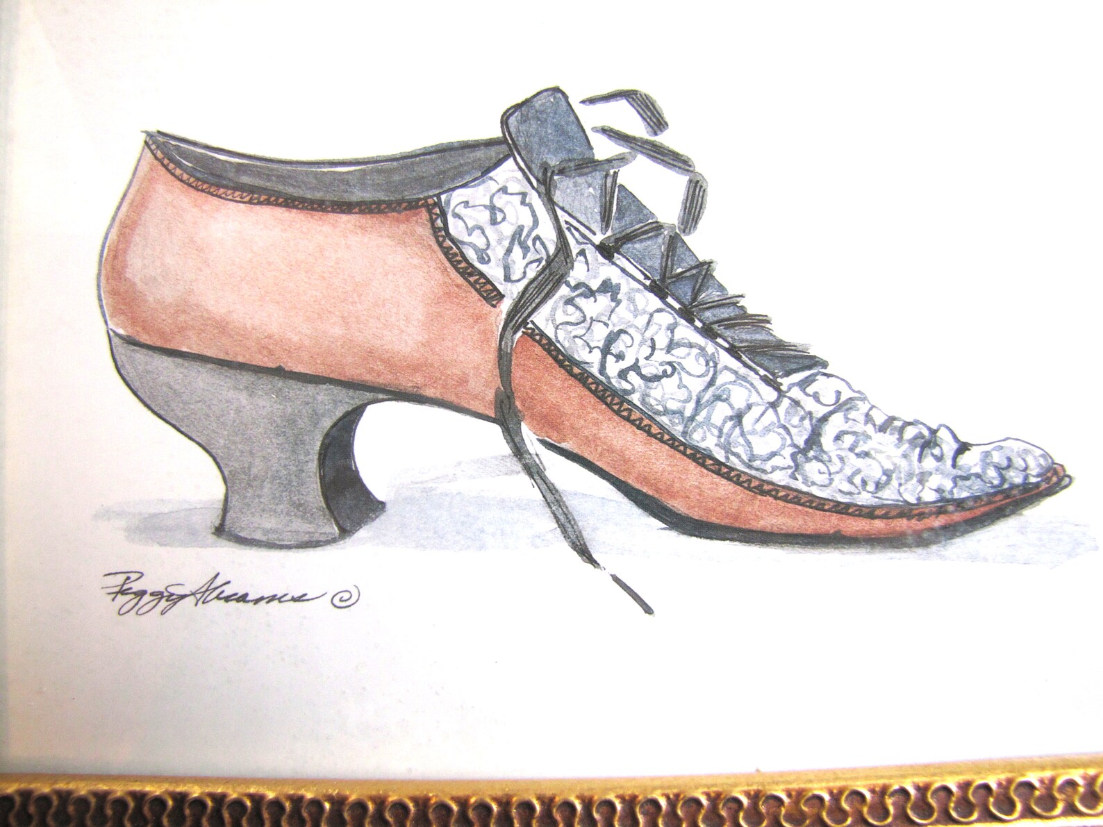 Peggy Abrams Victorian Shoe Print Swartz Creek Michigan Etsy Peggy Abrams Victorian Shoe Print Swartz Creek Michigan Etsy