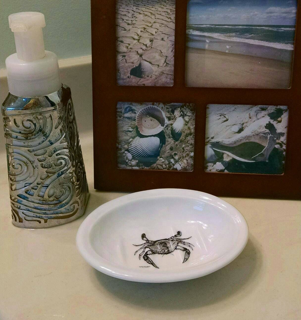 White Soap Dish With Black Crab in Center Porcelain Etsy Australia