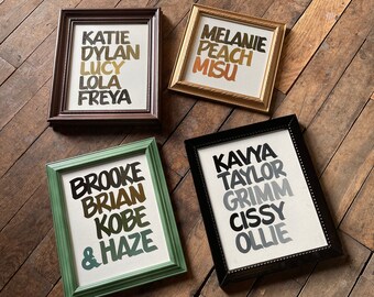 Custom Family Names | Framed Painting