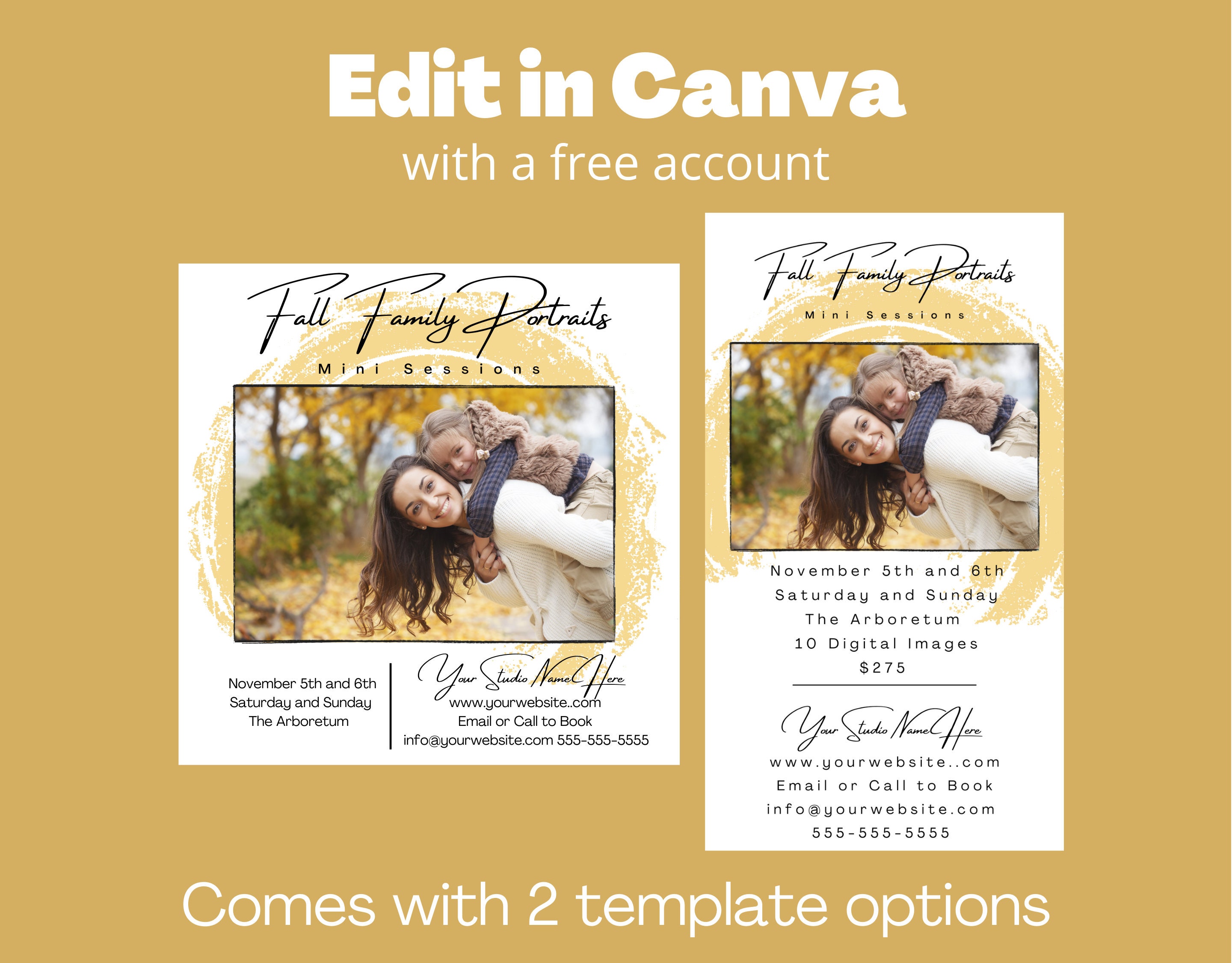 Fall Mini Sessions Template for Photographers: Canva Editable (digital ...