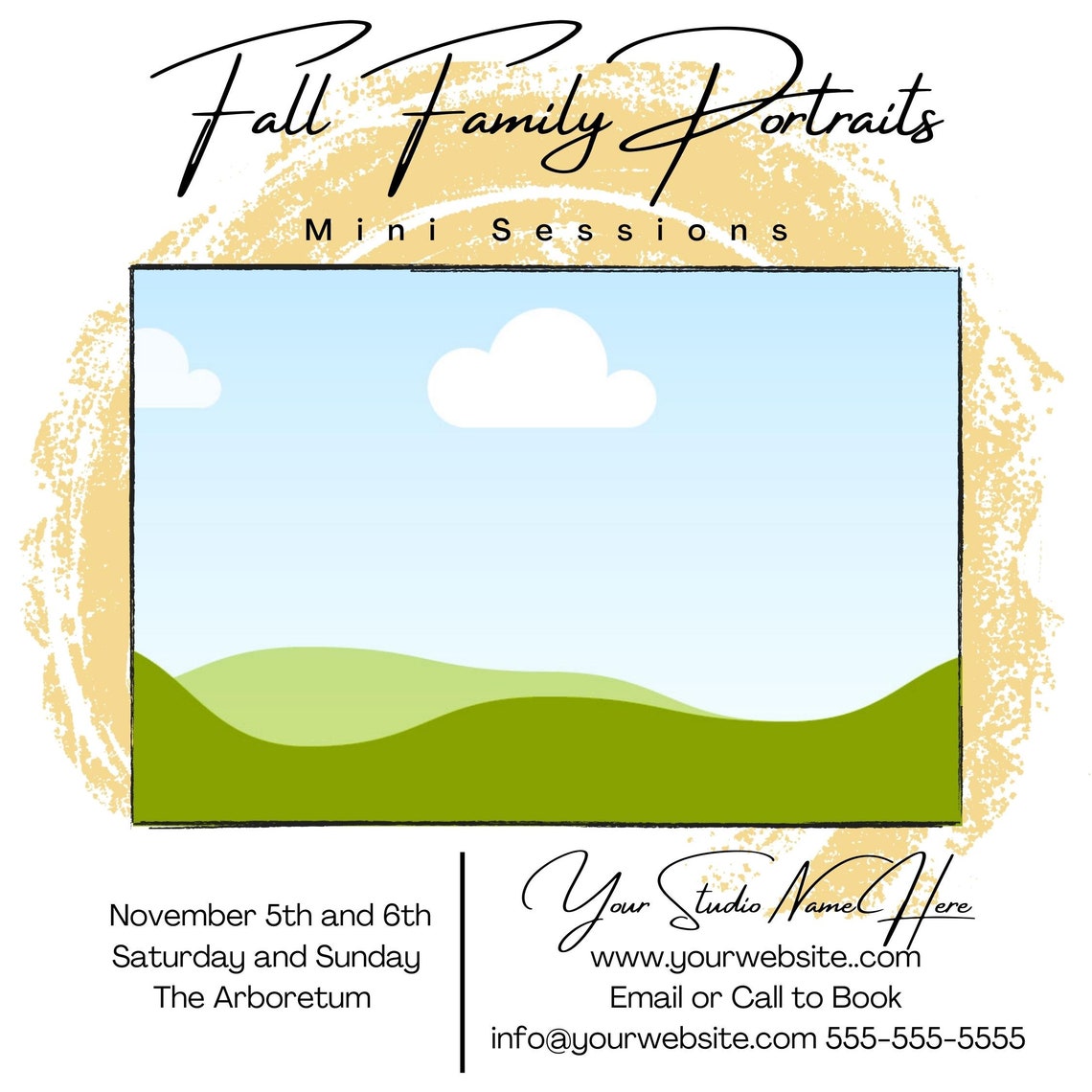 Fall Mini Sessions Template for Photographers: Canva Editable (digital ...