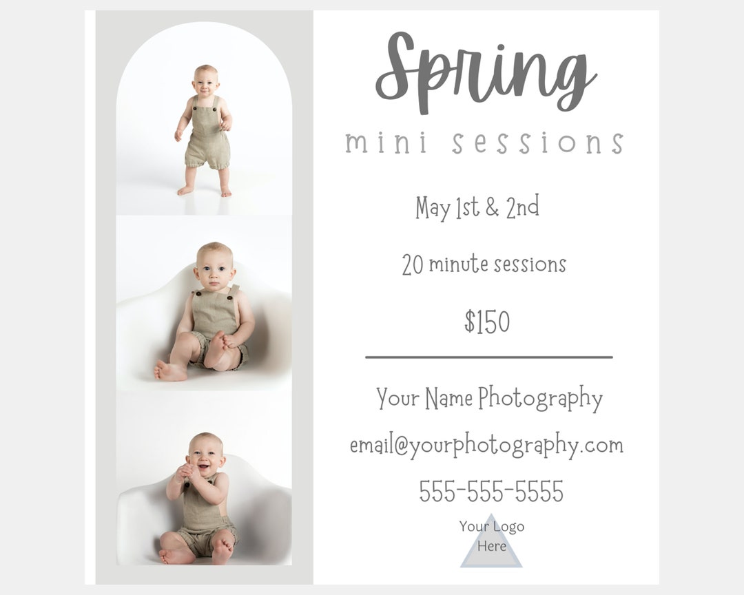 Spring Mini Sessions Template for Canva, Fully Editable Marketing ...