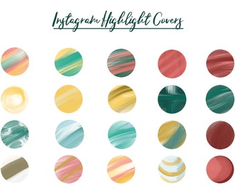 Colorful Instagram Highlight Covers, Artistic Branding (Digital Download)