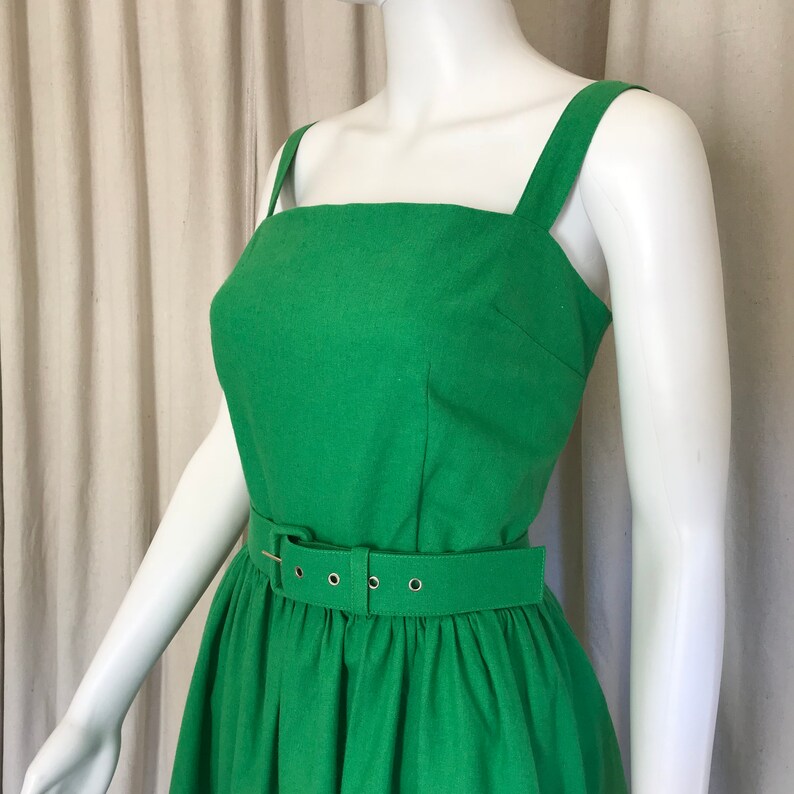 Emerald Green Linen Dress
