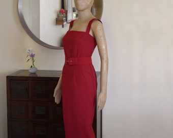 Vintage Stil Rotes Cocktailkleid - Rotes Abendkleid - Cocktailkleid - Retro Kleid - 50er Jahre Stil