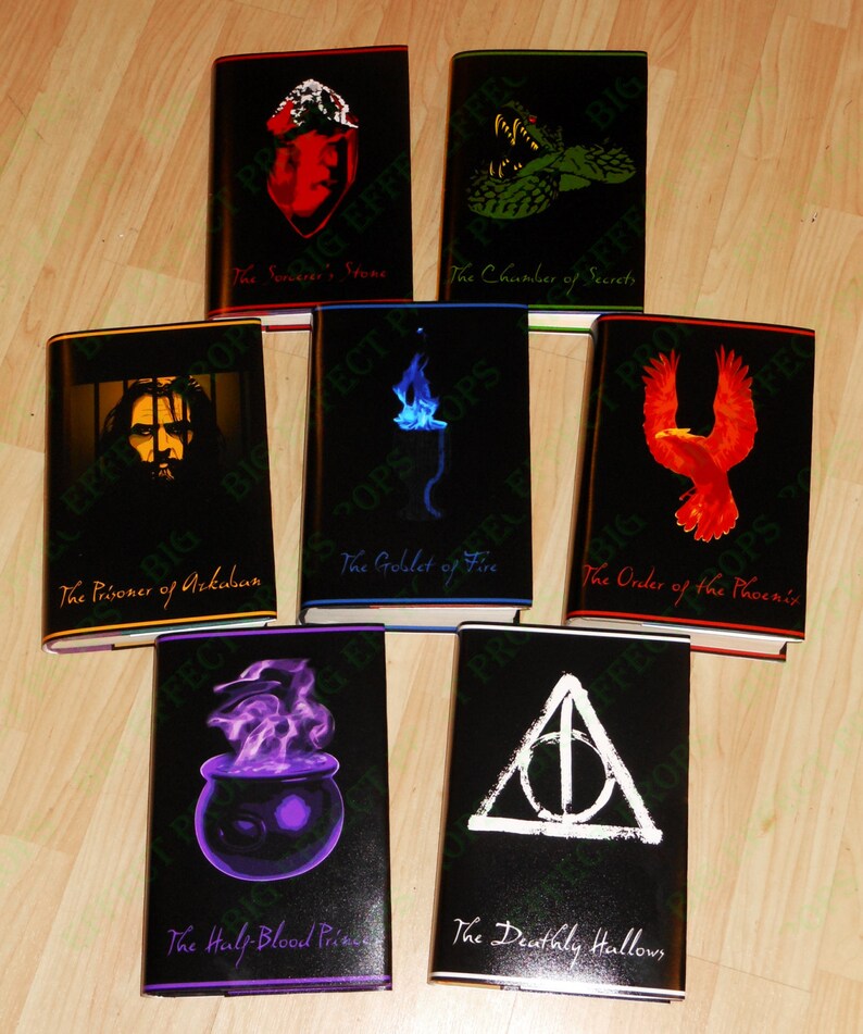 All 7 Harry Potter Book Jackets | Etsy