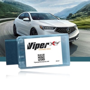 May include: A blue and white ViperX Performance Module with a QR code and the text "ViperX Performance Module" and "Viperperformance.net". The module has a reset button.