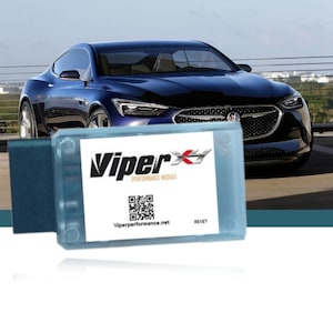 May include: A white and blue Viper Performance Module with a black and white QR code and the text "Viper Performance Module" and "Viperperformance.net". The module has a reset button.