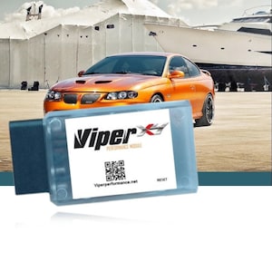 May include: A blue and black ViperX Performance Module with a QR code and the text "ViperX Performance Module" and "Viperperformance.net". The module has a reset button.