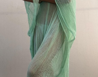 Light mint caftan dress