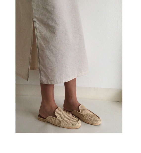 gucci raffia slipper