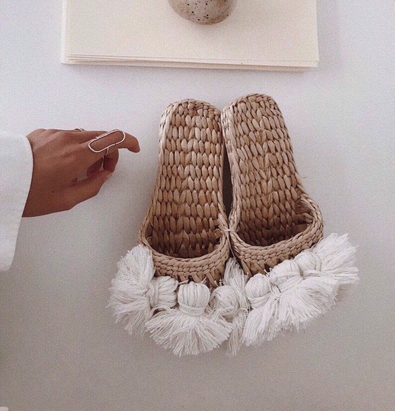 straw house slippers