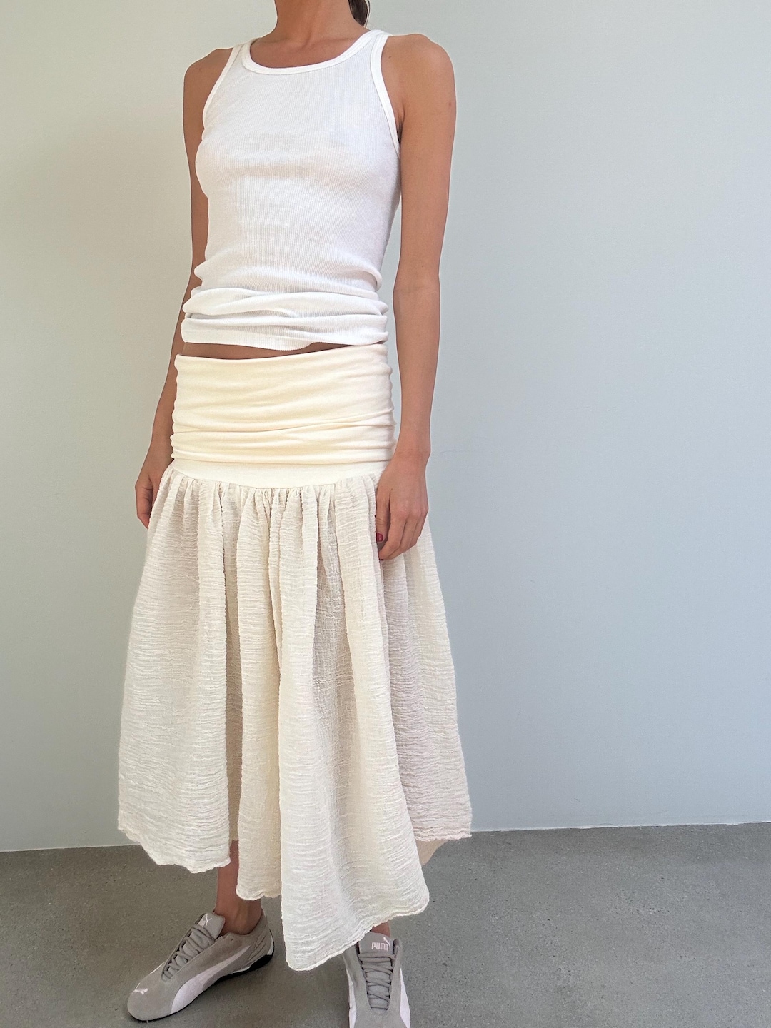 Brisa Midi Skirt - Butter