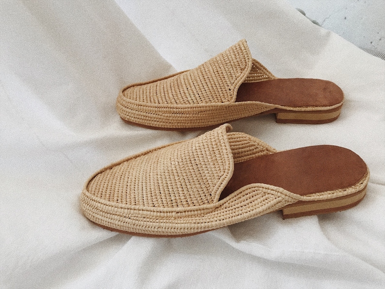 Morrocan Raffia Slides Shoes Summer Slippers Light Gucci | Etsy