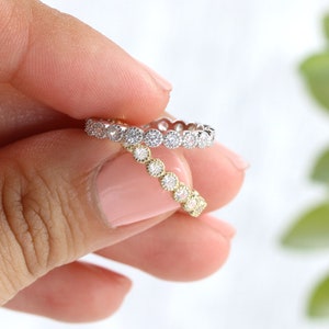 Sterling Silver Eternity band | Stackable bands | Dainty Cubic Zirconia bands | Minimalist rings | Dainty rings | Every day rings |