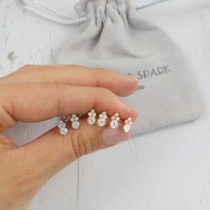 Sterling Silver Round Milgrain studs | Everyday dainty studs | Milgrain studs | Cluster studs | Cluster earrings | Vintage looking studs