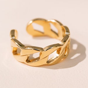Cuban link ring, Curb link ring, unisex ring, thick miami cuban link ring, waterproof jewelry, chunky chain ring, chain link ring