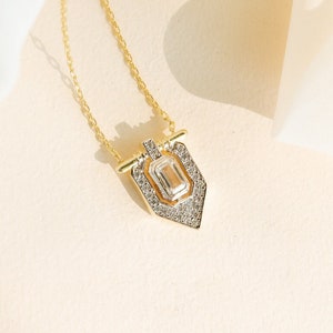 Rose Gold / Yellow Gold Antique inspired necklace, art deco necklace | layered necklace | filigree necklace | dainty pendant, gifts for her