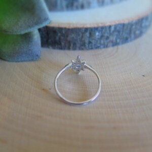 Sterling Silver Sparkle Starburst ring Star ring cluster ring Dainty stackable ring Sun beam ring Everyday rings gifts for her image 5