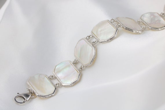 Sterling silver mother of pearl bracelet deals