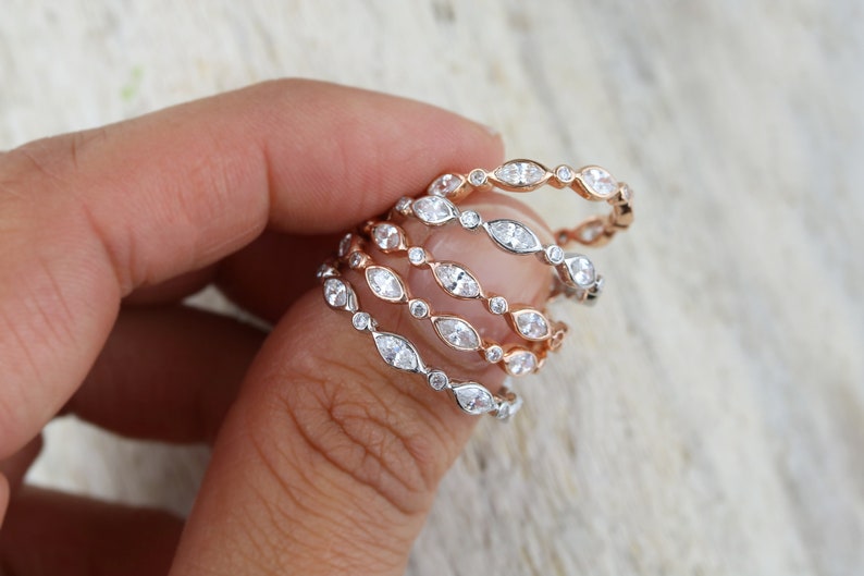 Sterling Silver / Rose Gold Plated Silver Cubic Zirconia Etsy