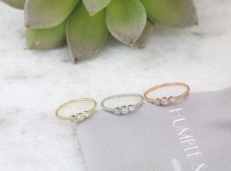 Zirconia Siver Stacking Ring