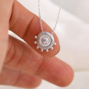 Sterling Silver / Gold amulet necklace - unique everyday necklace - evil eye necklace - nautical necklace - unique birthstone necklace