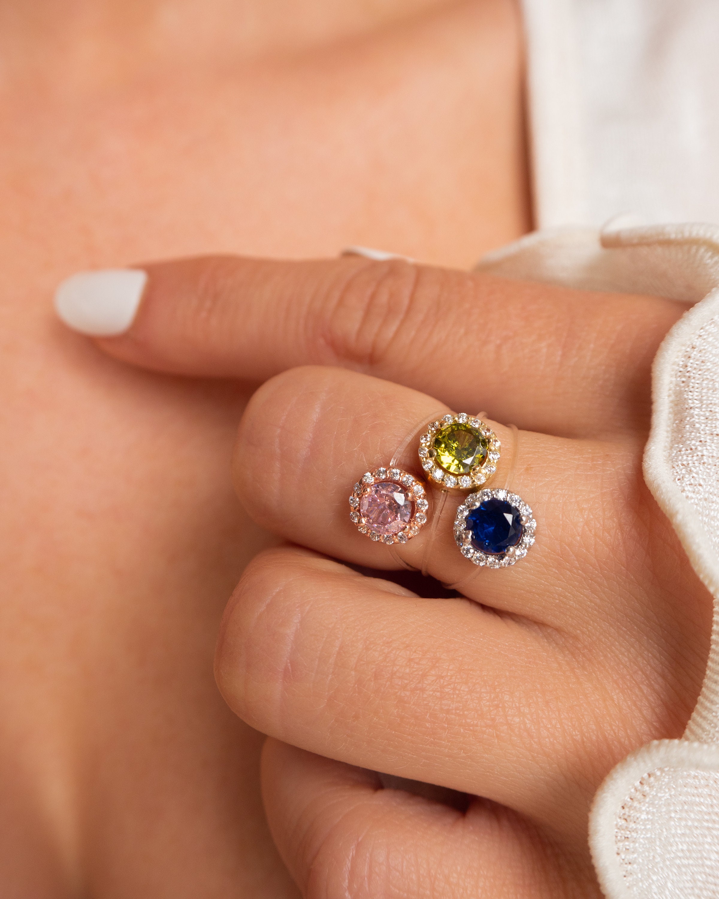 Sterling Silver and Sapphire Floating Ring - Rings for Working Out ...