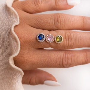Sterling Silver and Sapphire floating ring - rings for working out - invisible band ring - large knuckle ring - rings for arthritic hands