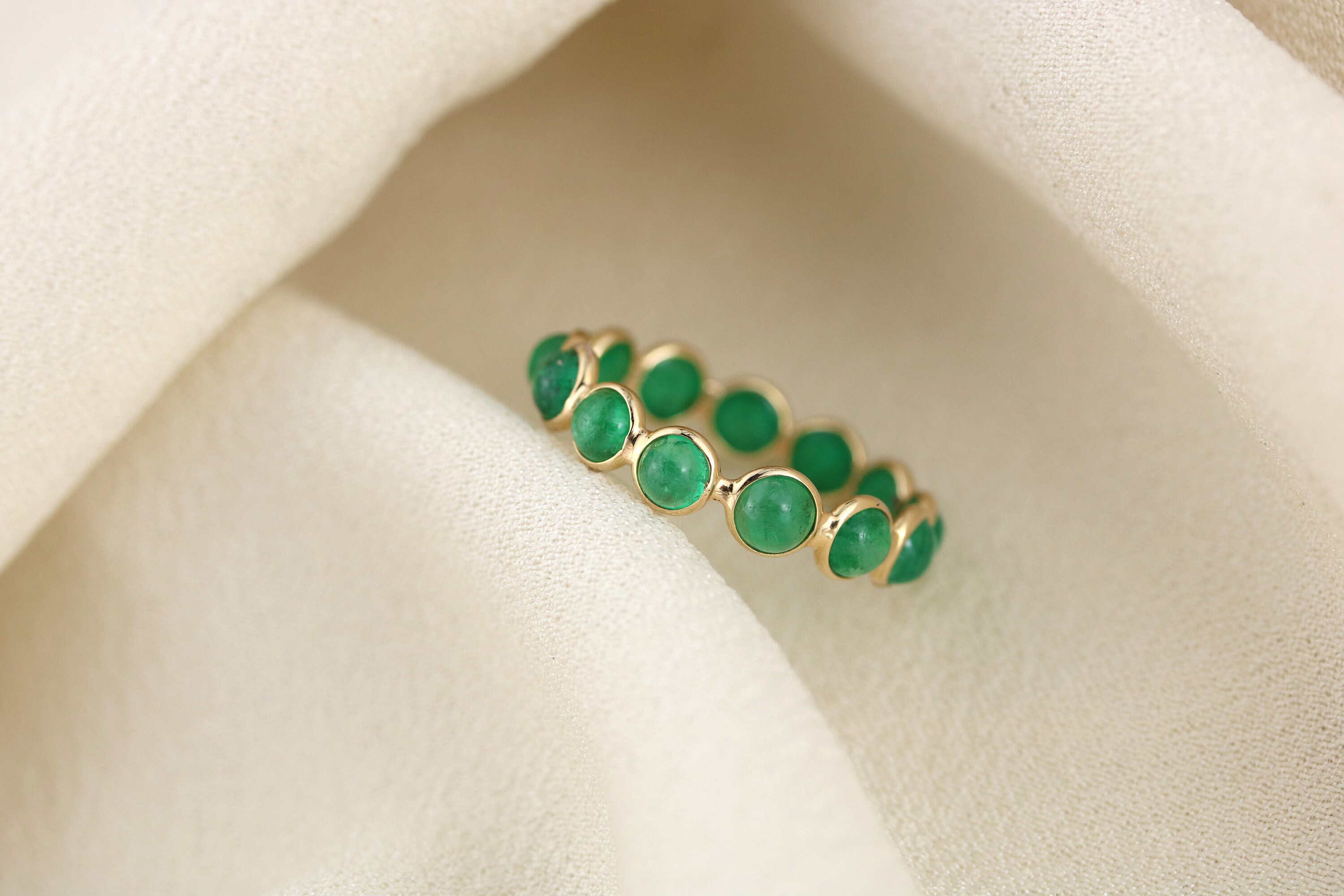 14kt and Emerald Eternity Band | May Birthstone | Solid Gold and ...
