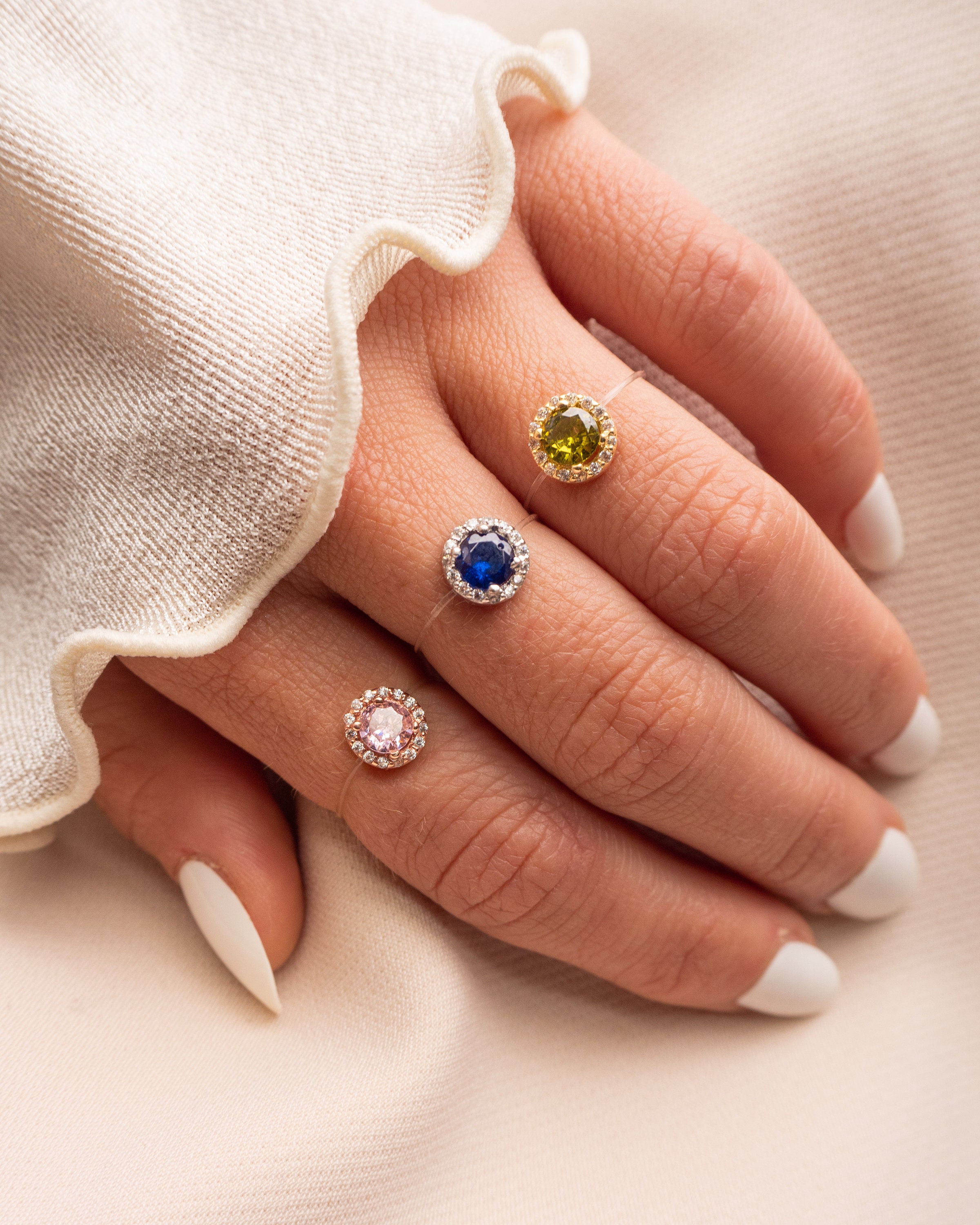 Sterling Silver and Sapphire Floating Ring - Rings for Working Out ...