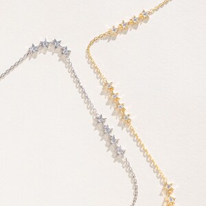 Stjärnhalsband i sterlingsilver/förgyllt form - stjärnhalsband i kluster - nyckelbenshalsband - stjärnhalsband i choker - nyckelbenshalsband i stjärnform