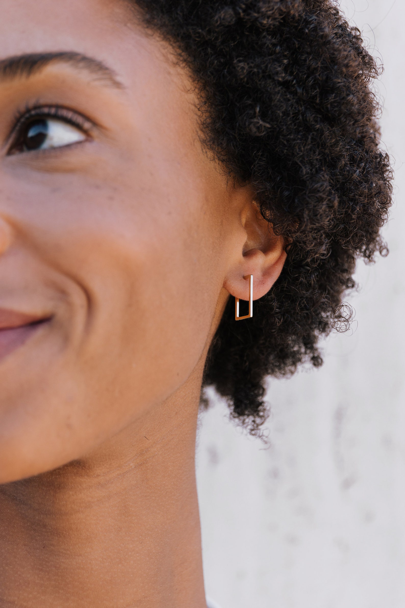Rectangular Hoops 14kt Solid Gold Rectangle Hoops - Gold Geometric Hoops - Square Hoops ...