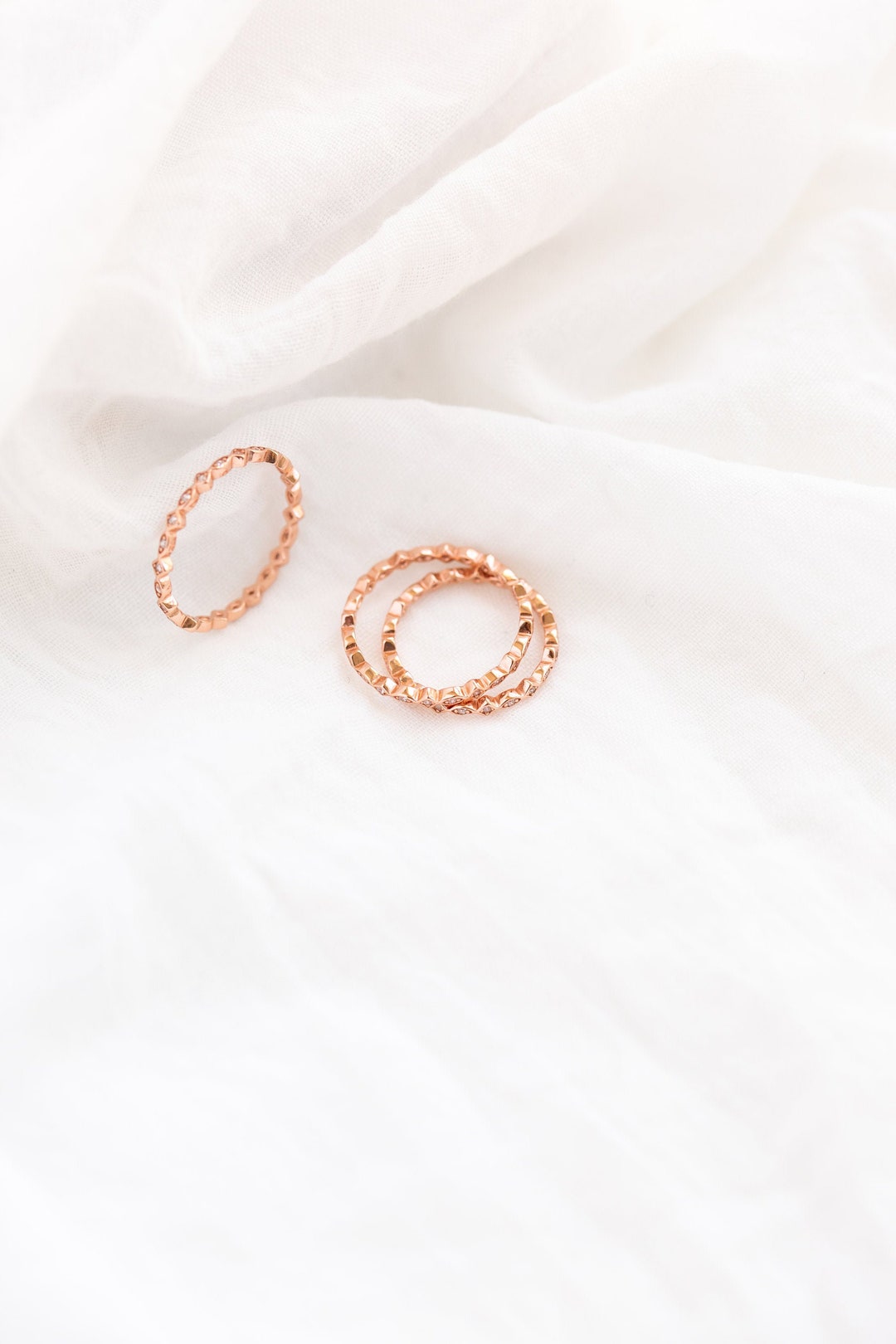 Sterling Silver / Rose Gold / Yellow Gold Plated Eternity Stackable