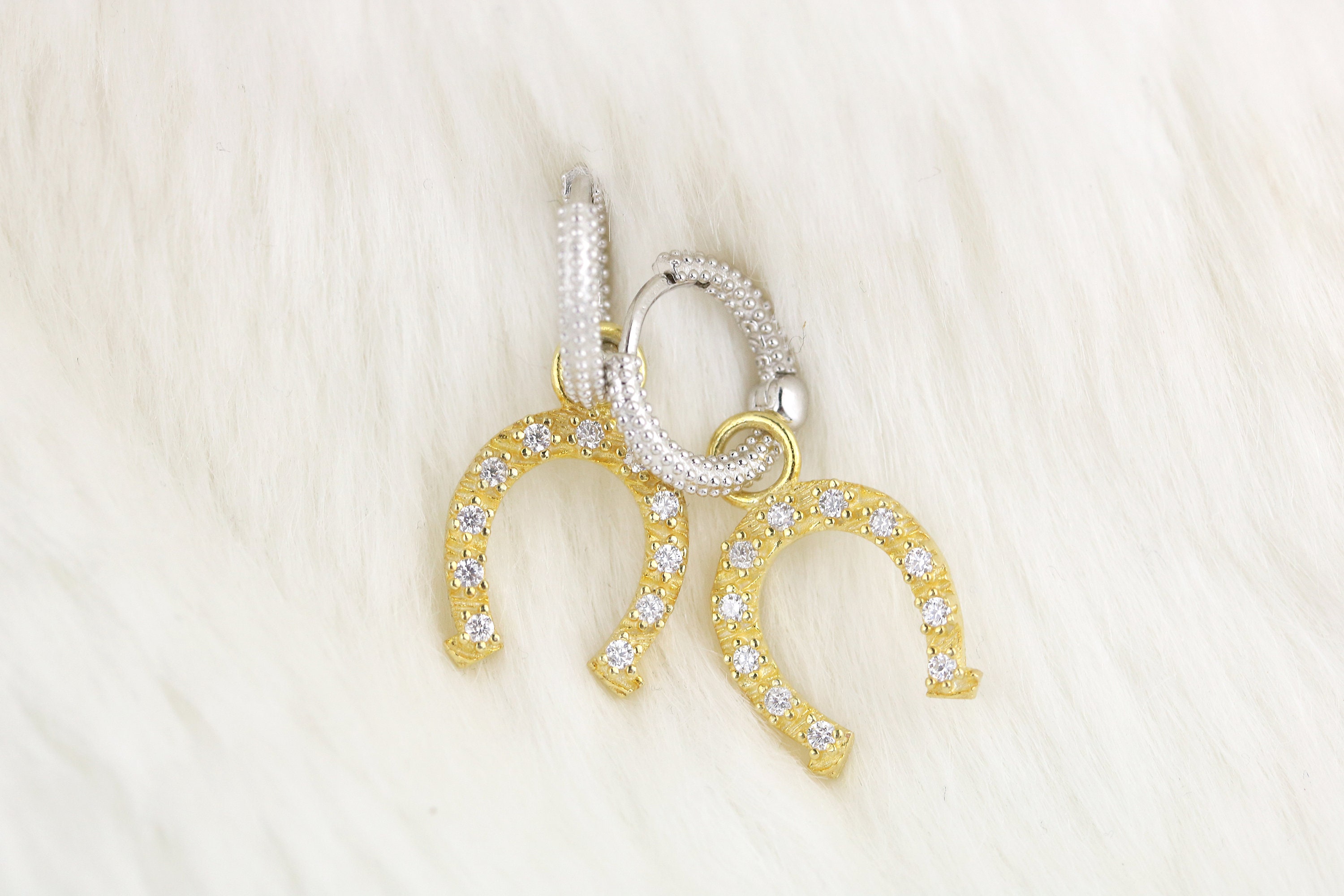 Gold and Silver Horseshoe Huggies Charm Huggies Horseshoe Earrings Horse Lover Jewelry Good Luck Earrings Huggies With Removable Charm Etsy Canada