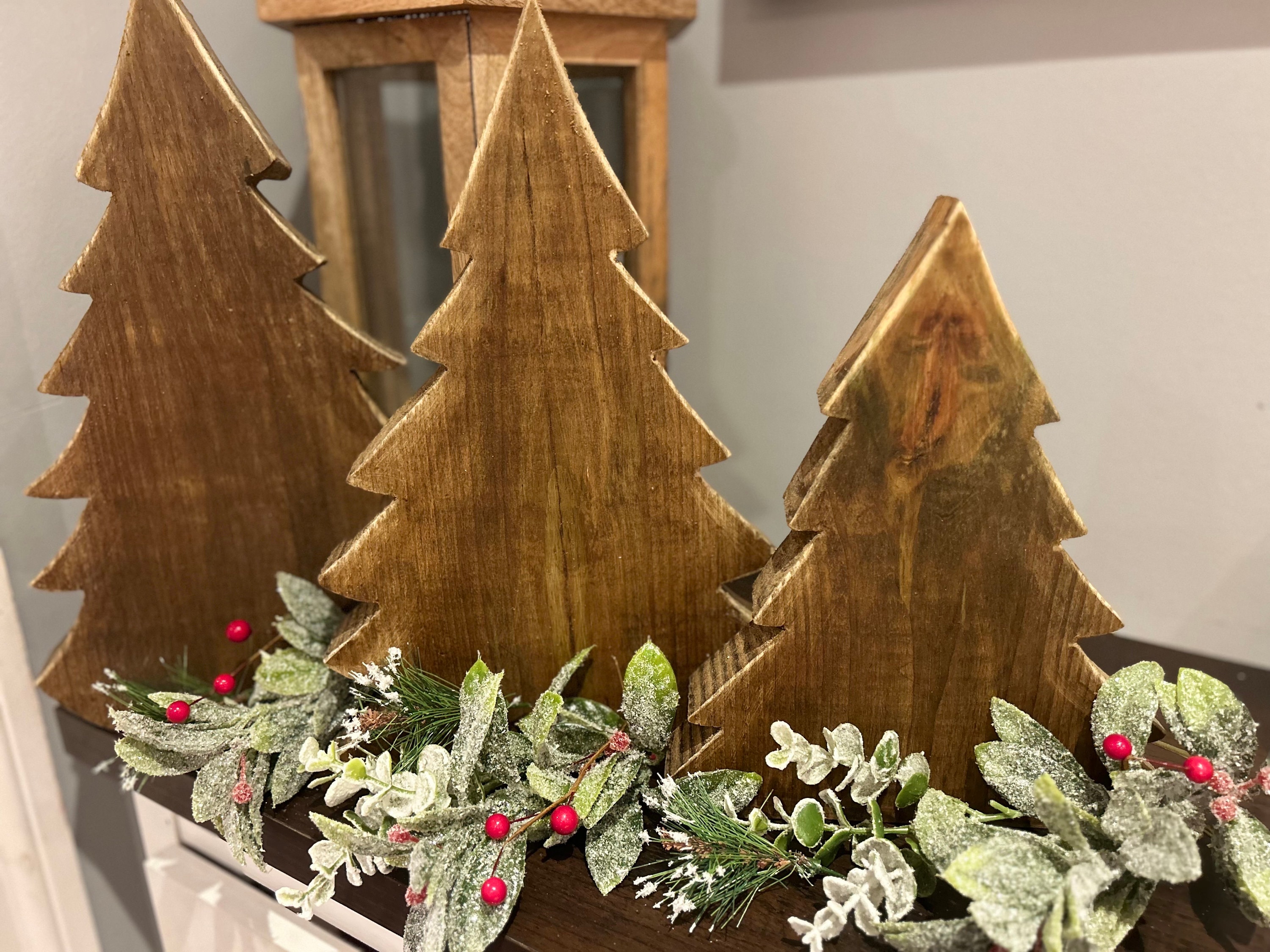 Set of 3 Wood Christmas Trees - Etsy
